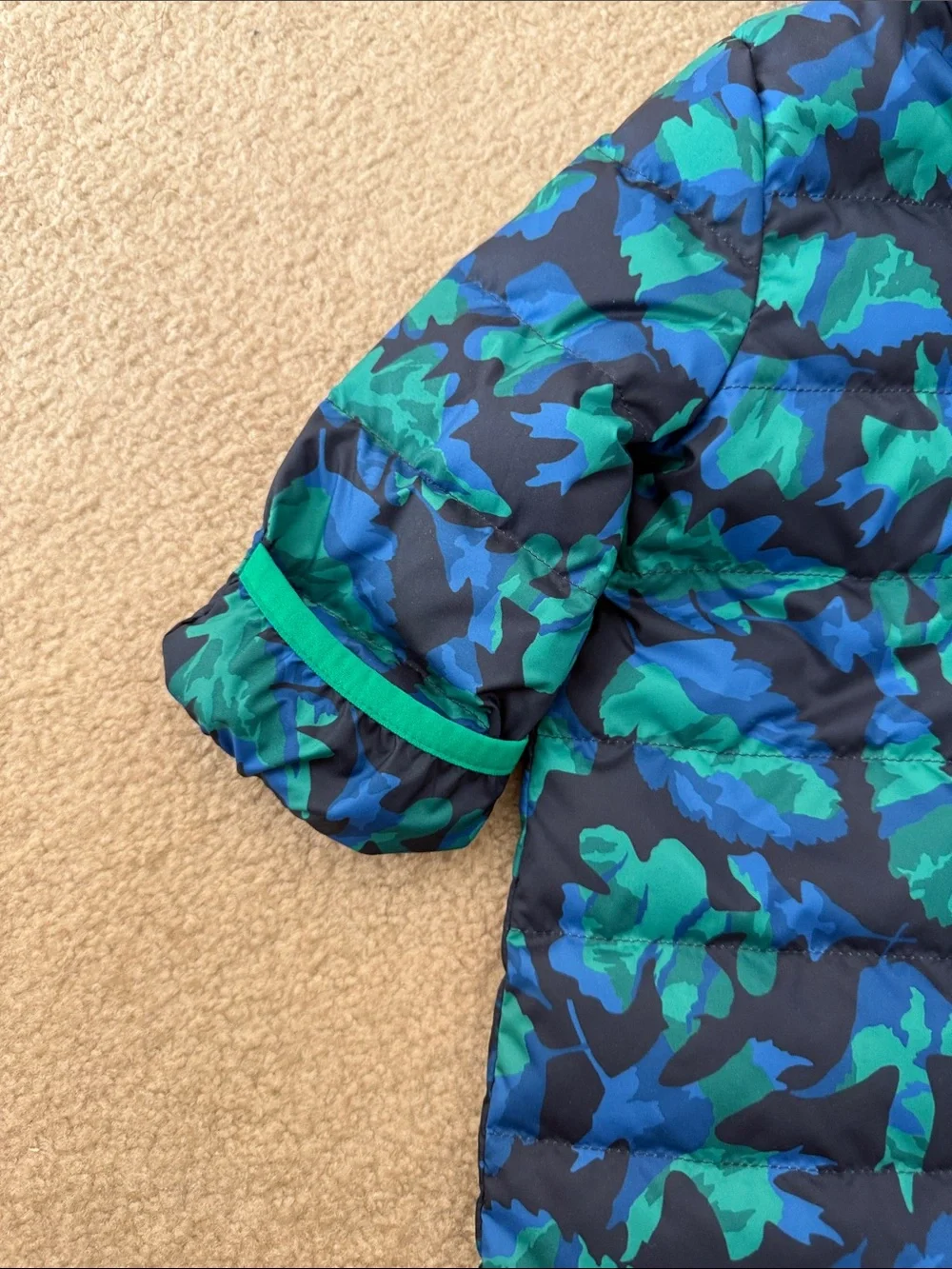 REI Blue and Green Camouflage Hooded Insulated One-Piece 3-6 Months Brand New